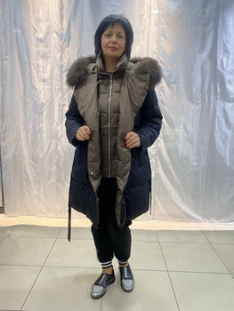 Жіноча зимова куртка Vivirona (Max Mara) 7370 Чорний/шоколад, L