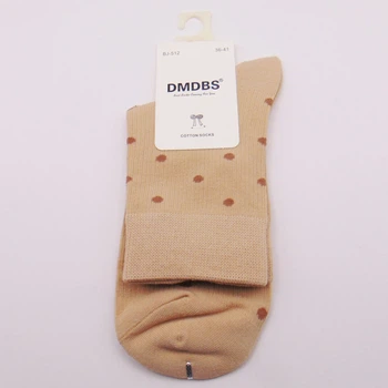 Бавовняні шкарпетки в горошок 36-41 бежеві Dmdbs 512