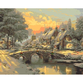 Картина за номерами Зимова казка 40*50 см Орігамі (LW3254)
