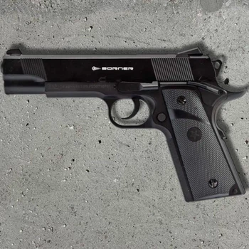 Пневматичний пістолет Borner Predator Elite (Colt 1911) — металевий, CO₂, 4.5 мм