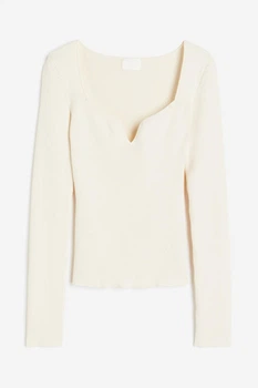 Жіночий пуловер H&M 210851-4 XS(160/80) молочний (2108510002)