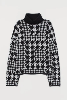 Жіночий светр H&M 207762-4 S(165/88) чорно-білий (2077620003)