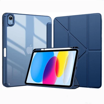 Чехол Clear Acrylic для iPad 11 (2025) / iPad 10 (2022) 10.9" Y-Type с местом для стилуса Темно-синий