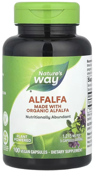 Альфальфа люцерна для усвоения белков Nature's Way Alfalfa 100 капсул