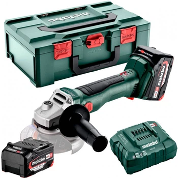 Аккумуляторная угловая шлифмашина Metabo W 18 L BL 9-125, 2 акб 4 Ah, з/у ASC 55 в MetaBOX 165 L (602374510)
