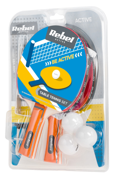 Zestaw rakietek do tenisa stołowego z siatką Rebel Active RBA-4001 (5901890100984)