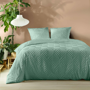 Komplet pościeli Douceur d'intérieur Heltie z tuftowanym wzorem Jasnozielony 240 x 220 cm (3574386449830)