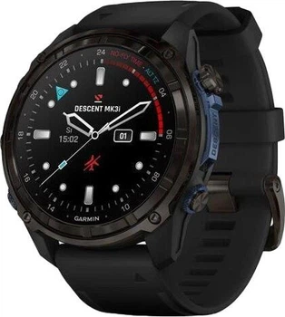 Смарт-часы Garmin Descent Mk3i 51mm Carbon Gray DLC Titanium with Black Silicone Band (010-02752-10/11)