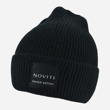 Детская зимняя шапка-бини вязаная для девочек Noviti CZ096-W-02 54-58 см Черная (5907220820454)