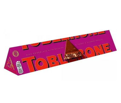 Молочный шоколад Toblerone 100 г с изюмом и медово миндальной нугой