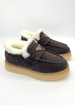 Слипоны женские зимние Fashion 37 23,5 см коричневые 679
