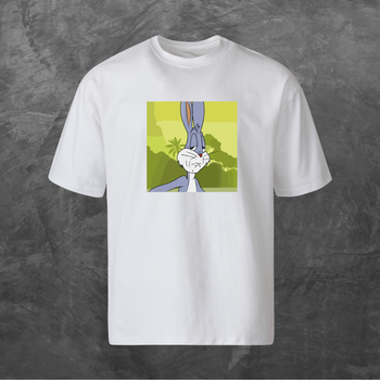 Футболка унісекс з принтом мем Bugs Bunny Багз Банні Оверсайз біла 2XL