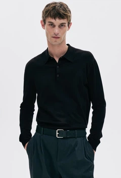 Чоловічий светр Polo Regular Fit H&M (58559) М Чорний