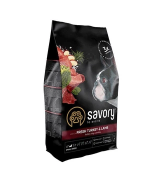 Сухий корм Savory Dog Small Breed rich in Fresh Turkey and Lamb для собак малих порід з м'ясом індички і ягнятиною 3 кг (30358)