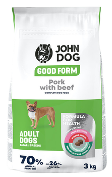 Сухий корм для собак John Dog Good Form малі породи Свинина з яловичиною 3 кг (5903246849929)