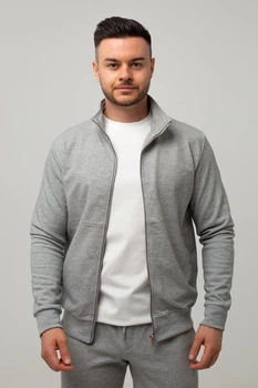 Кофта на замке спортивная K.O.R 627 Светло-серый (№2 l.grey) 3XL