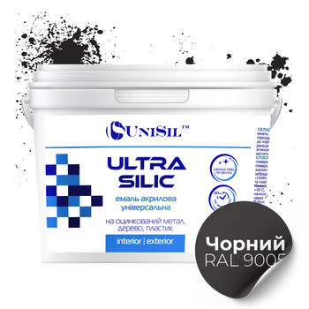 Эмаль акриловая Ultra Silic Unisil черная 0.35 л