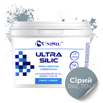 Эмаль акриловая Ultra Silic Unisil серая 0.35 л
