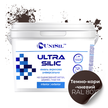 Эмаль акриловая Ultra Silic Unisil темно-коричневая 0.35 л