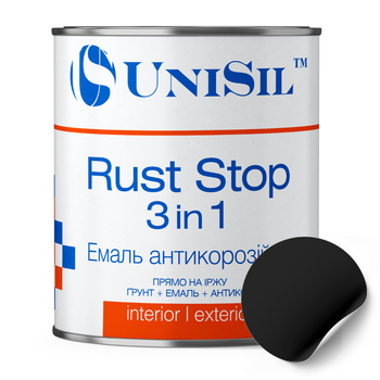 Эмаль Rust Stop 3в1 Unisil черная 2.5 л
