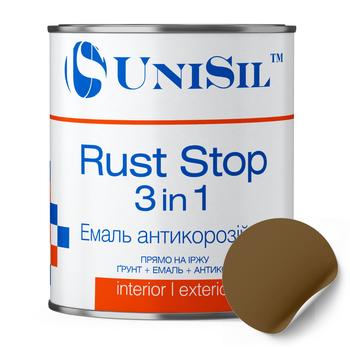 Эмаль Rust Stop 3в1 Unisil коричневая 2.5 л