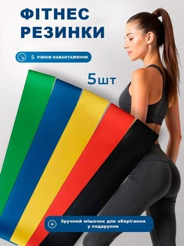 Набор резинки для фитнеса Fitness, резиновый ленточный эспандер для тренировок, резиновые петли 5 шт