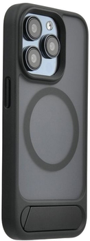 Etui Evelatus Rubber Coated MagSafe With Stand Case do Apple iPhone 15 Pro Max Black (EVEAPP15PMRMSCB)