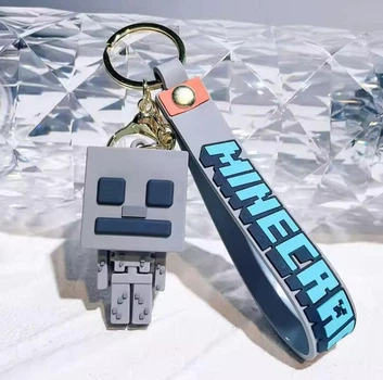 Майнкрафт Брелок з Фігуркою Скелет (Skeleton) Minecraft 3D силіконова іграшка на рюкзак, пенал, ключі, сумку (MINE8BR)