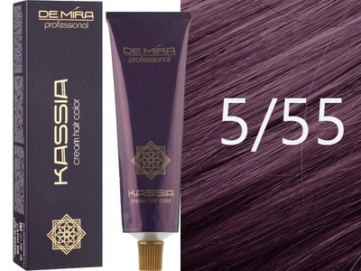Крем-краска для волос 5/55 Светлый красный шатен красный интенсивный Demira Cream Hair Color Kassia 90 мл
