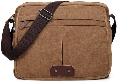 Сумка мужская Vintage 14445 текстильная Коричневая 4422844