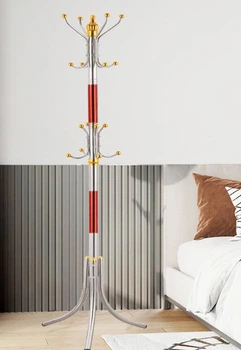 Напольная вешалка для одежды Coat Rack (тренога), 16 крючков, металлическая Красная
