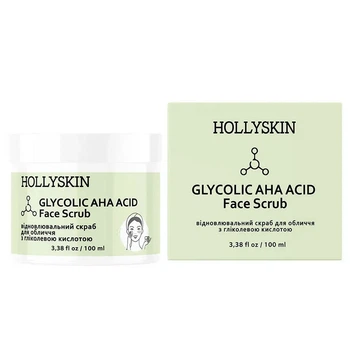 Скраб для обличчя з гліколевою кислотою HOLLYSKIN Glycolic AHA Acid Face Scrub, 100 мл (4823109700727)