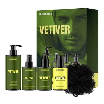 Парфумований набір косметики для чоловіків Mr.SCRUBBER Vetiver Perfumed Men’s Essentials Set (4820200415758)