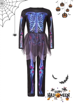 Костюм маскарадный скелет на Хэллоуин для девочки Lidl Halloween 134-140, 8-10 лет (11819)