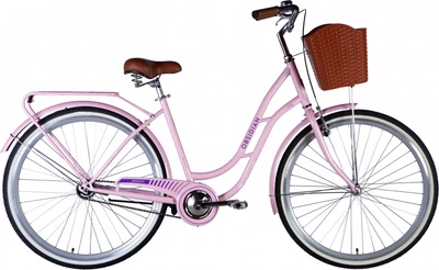 Велосипед Dorozhnik OBSIDIAN BH ST 28" 19" 2025 с багажником задн. St с корзиной Pl с крылом St Светло-розовый (OPS-D-28-461)