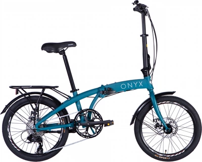 Велосипед Dorozhnik ONYX DD CS AL 20" 10.5" 2025 с багажником задн. St с крылом St Бирюзовый (м) (OPS-D-20-073)