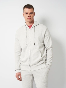 Толстовка на флисе, на молнии мужская Atlantic HMT-001 S Светло-серый меланж (5907086007631)