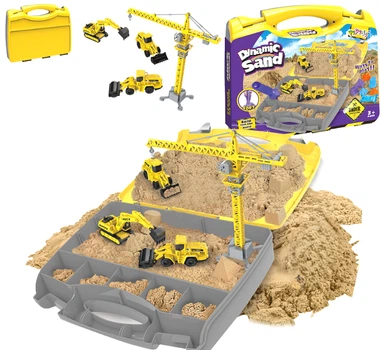Набор кинетического песка Dynamic Sand 750 г желтый в чемодане с краном и экскаватором (513530)