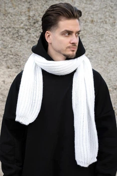 Чоловічий Теплий В'язаний Шарф Without Carry White 550346907