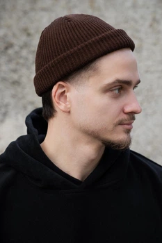 Шапка Біні Without Leon Коричнева Man 550346862