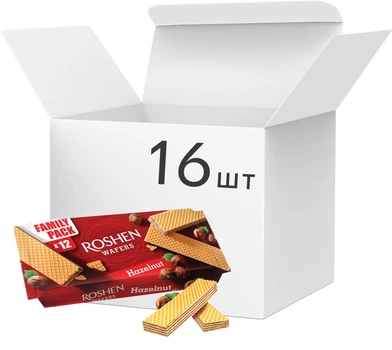 Вафлі Roshen Wafers горіх 216 г х 16 шт