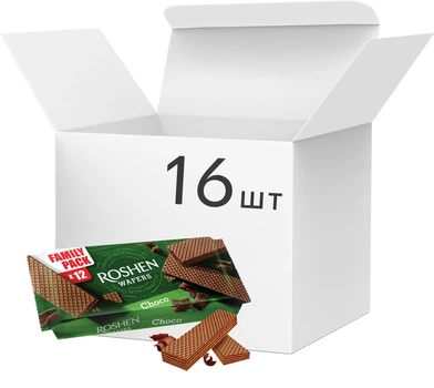 Вафлі Roshen Wafers шоколад 216 г х 16 шт