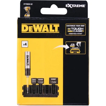 Касета з набором торцевих головок магнітних та магнітним тримачем DeWalt, EXTREME IMPACT, 8, 10, 13 мм., 5 шт (DT70826)