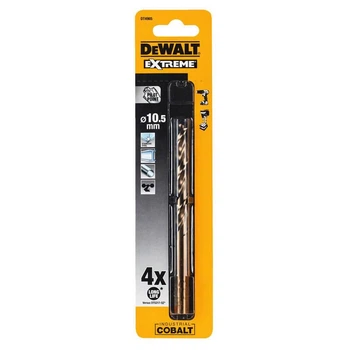 Свердло по металу DeWALT EXTREME INDUSTRIAL COBALT HSS-CO, діаметр 10.5 мм, загальна довжина 133 мм, робоча довжина 84 мм (DT4965)