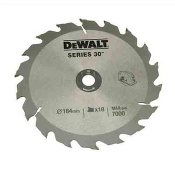Диск пиляльний DeWALT, СONSTRUCTION, розмір 184 х 16 мм, кількість зубів 18, геометрія зубів ATB, кут заточування градусів 20,