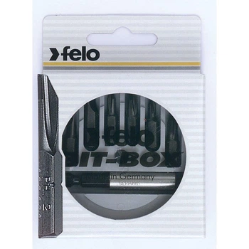 Набор бит Felo 25 мм 4,0х0,8 / 5,5х1,0 / 6,5х1,2 / 8,0х1,6 / PZ1 / PZ2 / PH1 / PH2 / + маг держатель; 1/4 "; С