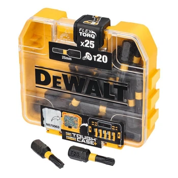 Набір біт DeWALT "EXTREME FLEXTORQ", Torx, T20, L= 25 мм, 25 шт, кейс системи TOUGH CASE (DT70557T)
