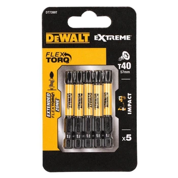 Набор бит DeWALT, ударные, IMPACT TORSION, Torx, Т40, L = 57 мм, 5 шт (DT7399T)