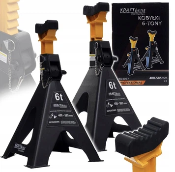 Підставки під автомобіль 6 т набір з 2 шт ,стальні Kraft&Dele KD3096 храпова система висота підйому 400 - 585 мм