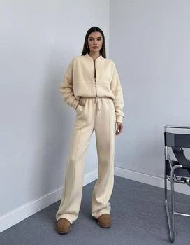 Женский костюм (кофта + штаны) Fashion 9IP_722Beige M Бежевый (2000000957906)